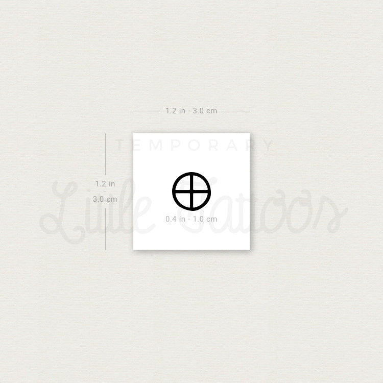 Earth Planet Symbol Temporary Tattoo - Set of 3