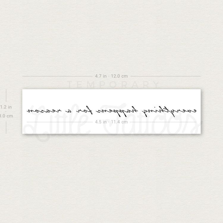 Everything Happens For A Reason Temporary Tattoo - Set of 3