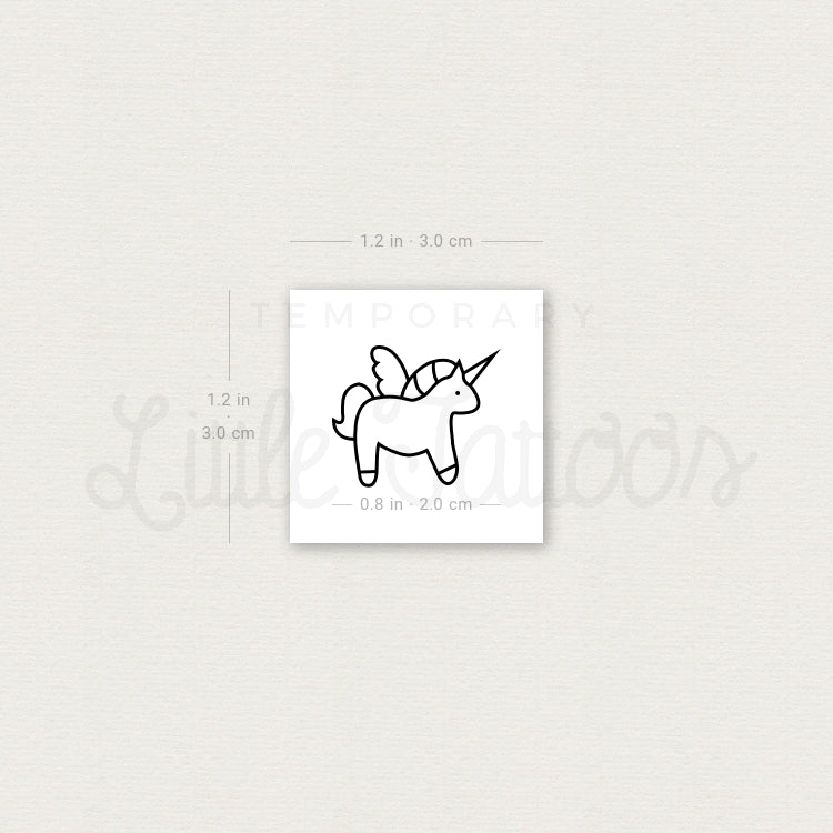 Minimalist Unicorn Temporary Tattoo - Set of 3