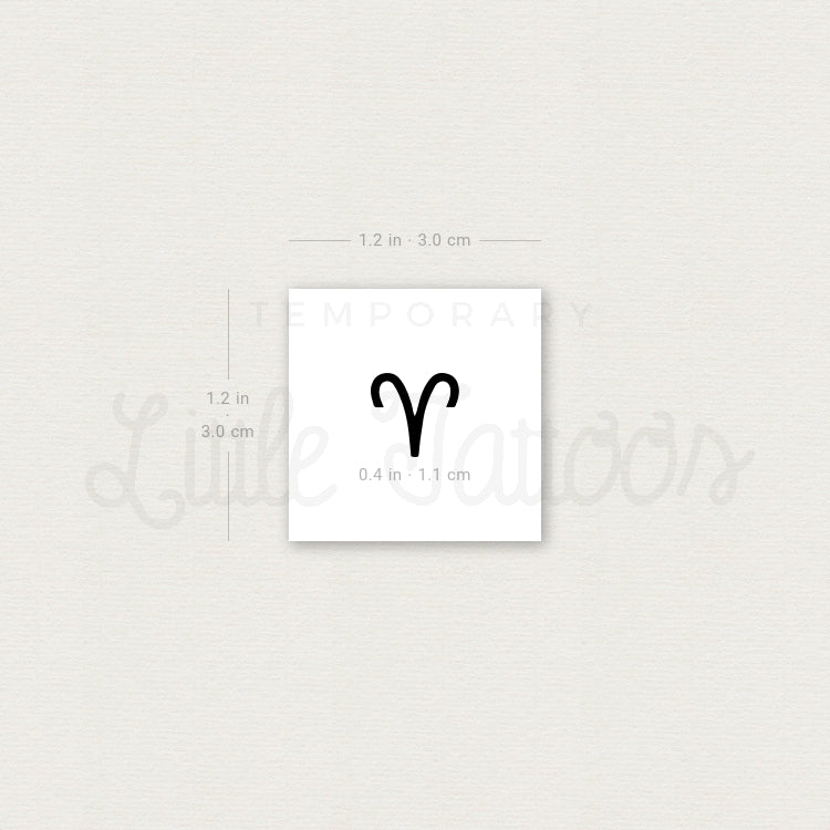 Aries Zodiac Symbol Temporary Tattoo - Set of 3