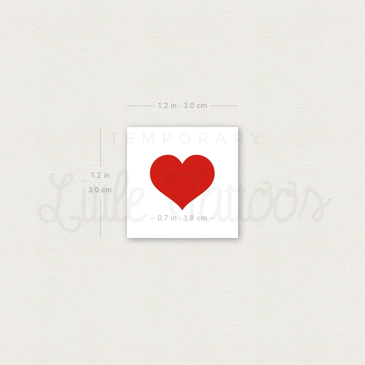 Red Heart Temporary Tattoo - Set of 3