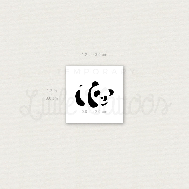 Tatuaje temporal de oso panda - Juego de 3