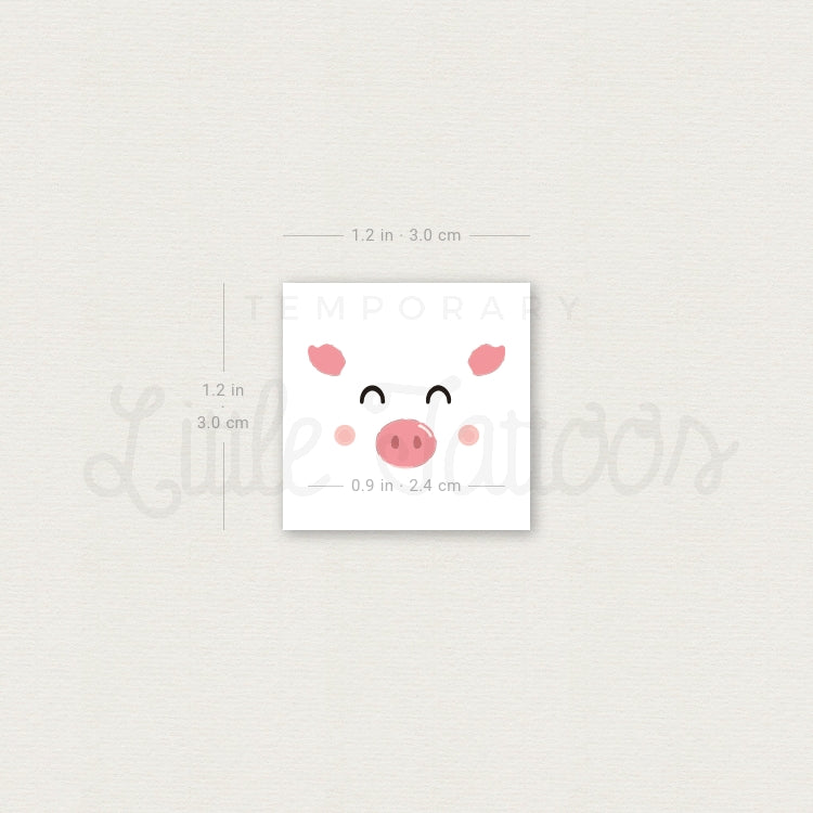 Pig Face Temporary Tattoo (Set of 3)