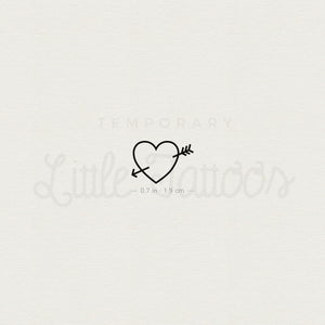 Heart And Arrow Temporary Tattoo - Set of 3