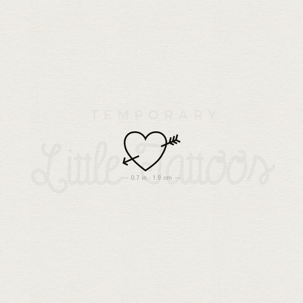 Heart And Arrow Temporary Tattoo - Set of 3