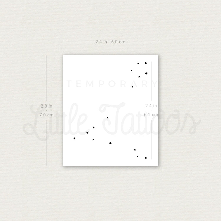 Tatuaje temporal minimalista de la constelación de Piscis (juego de 3)