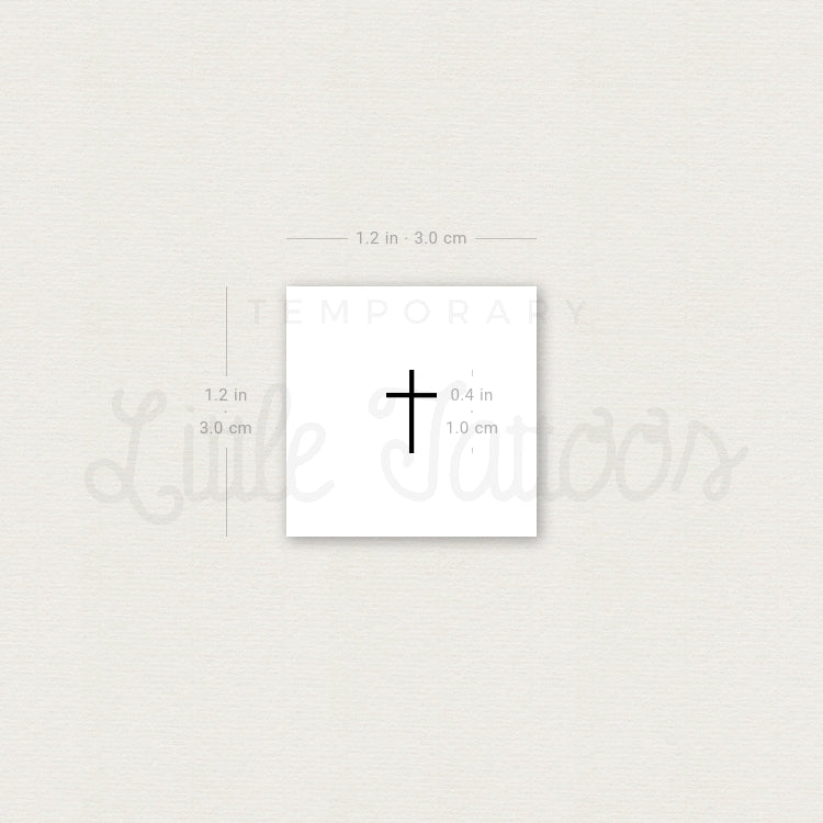 Small Minimalist Cross Temporary Tattoo - Set of 3