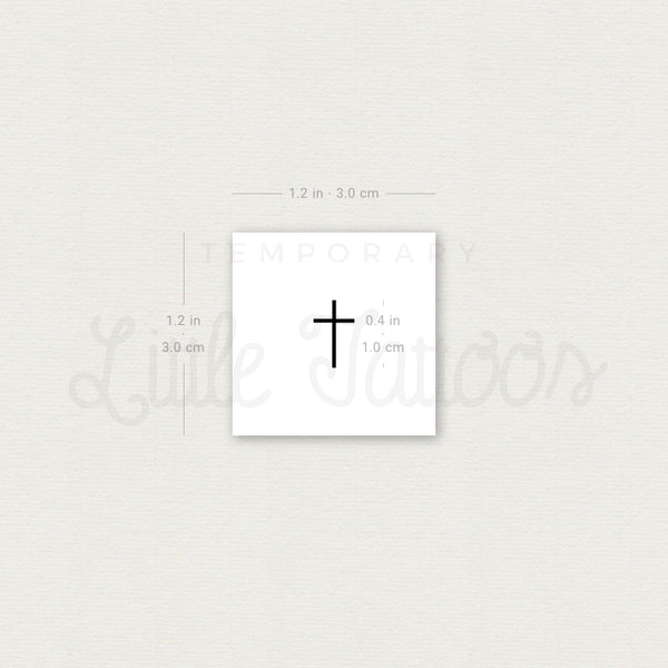 Small Minimalist Cross Temporary Tattoo - Set of 3