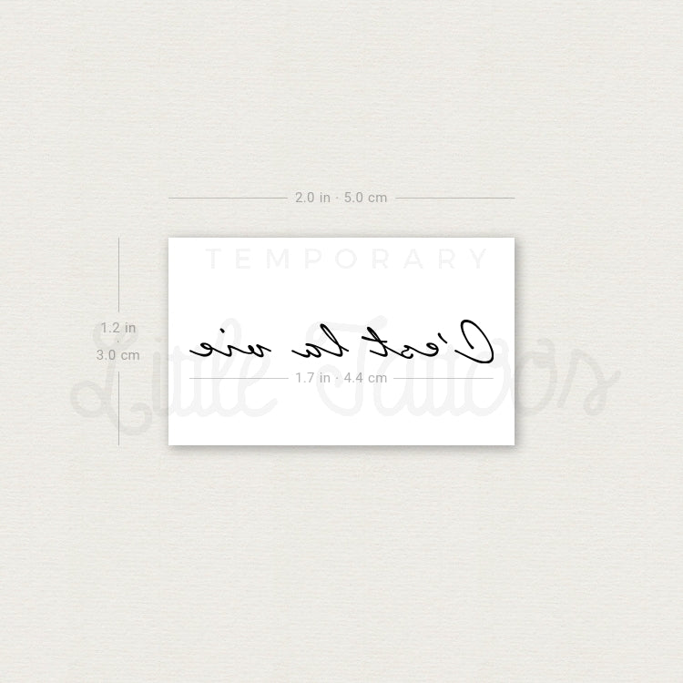 C'est La Vie Temporary Tattoo - Set of 3