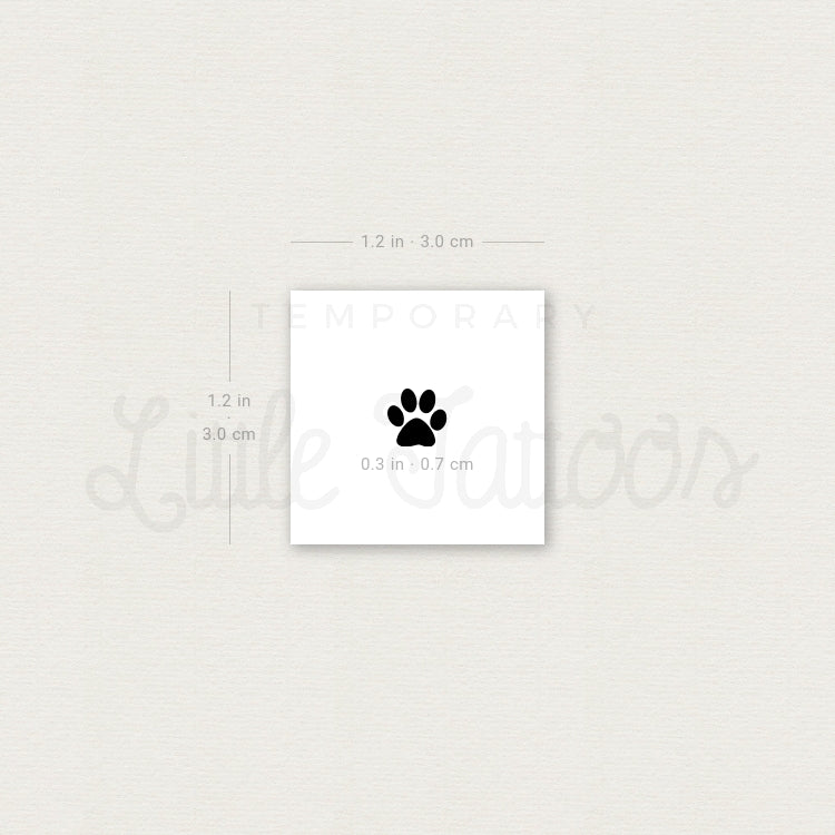Dog Paw Temporary Tattoo - Set of 3