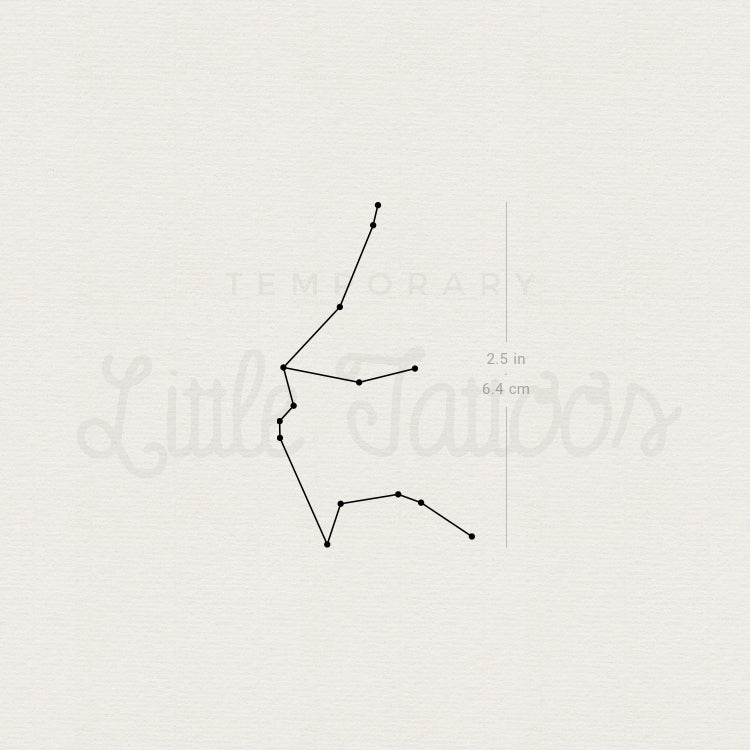 Aquarius Constellation Temporary Tattoo - Set of 3