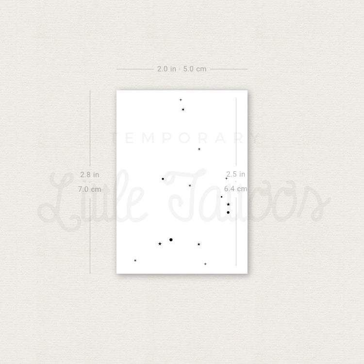 Minimalist Aquarius Constellation Temporary Tattoo - Set of 3