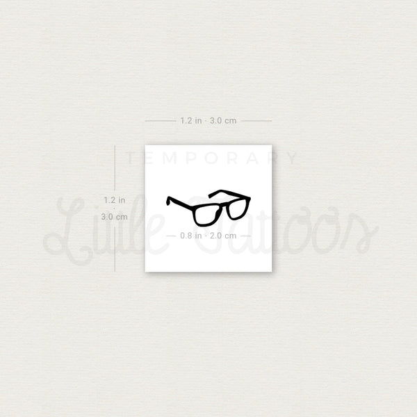 Eyeglasses Temporary Tattoo - Set of 3