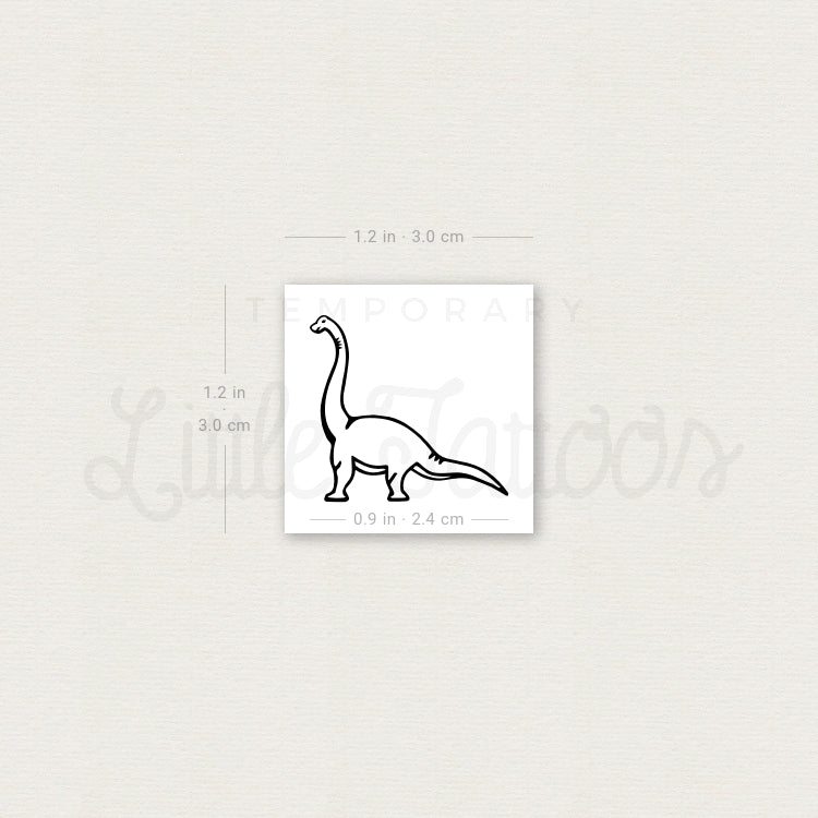 Diplodocus Dinosaur Temporary Tattoo - Set of 3