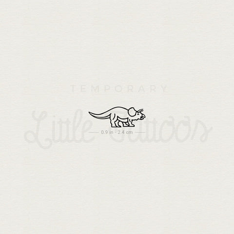 Triceratops Dinosaur Temporary Tattoo - Set of 3