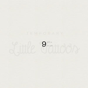 Number 9 Temporary Tattoo - Set of 3