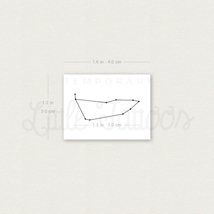 Small Capricornus Constellation Temporary Tattoo - Set of 3