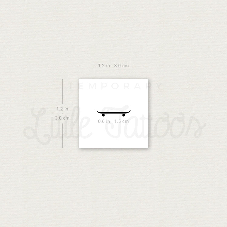 Minimalist Skateboard Temporary Tattoo - Set of 3