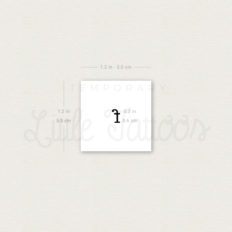 F Lowercase Typewriter Letter Temporary Tattoo - Set of 3