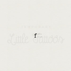 F Lowercase Typewriter Letter Temporary Tattoo - Set of 3