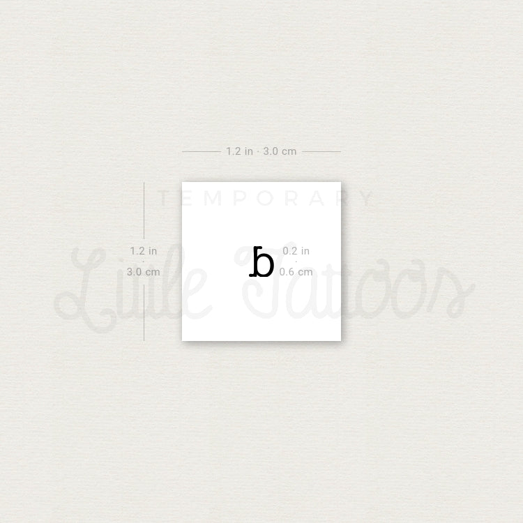 D Lowercase Typewriter Letter Temporary Tattoo - Set of 3
