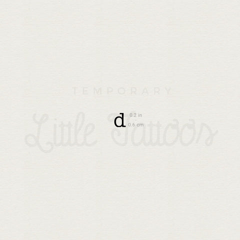 D Lowercase Typewriter Letter Temporary Tattoo - Set of 3