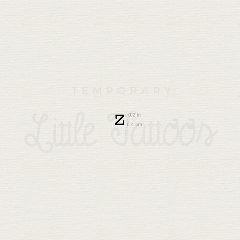 Z Lowercase Typewriter Letter Temporary Tattoo - Set of 3