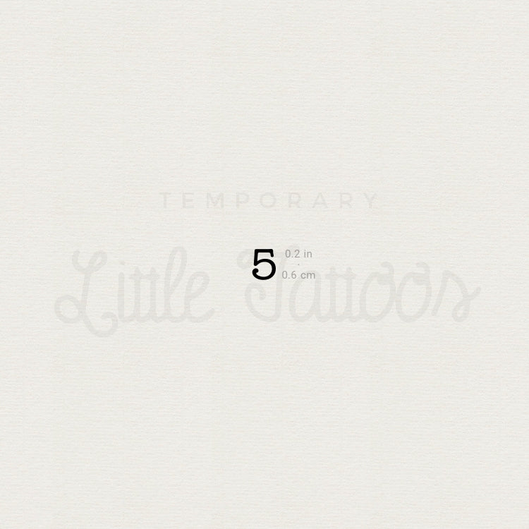 Number 5 Temporary Tattoo - Set of 3