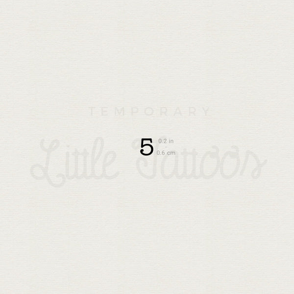 Number 5 Temporary Tattoo - Set of 3