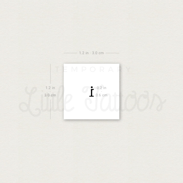 Tatuaje temporal de letra minúscula "I" para máquina de escribir (juego de 3)