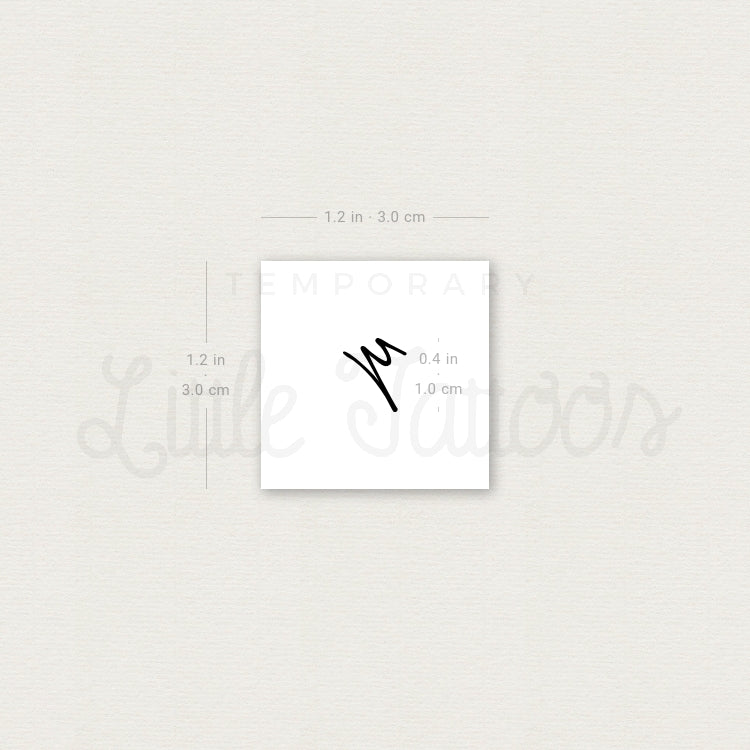 Y Handwritten Letter Temporary Tattoo - Set of 3