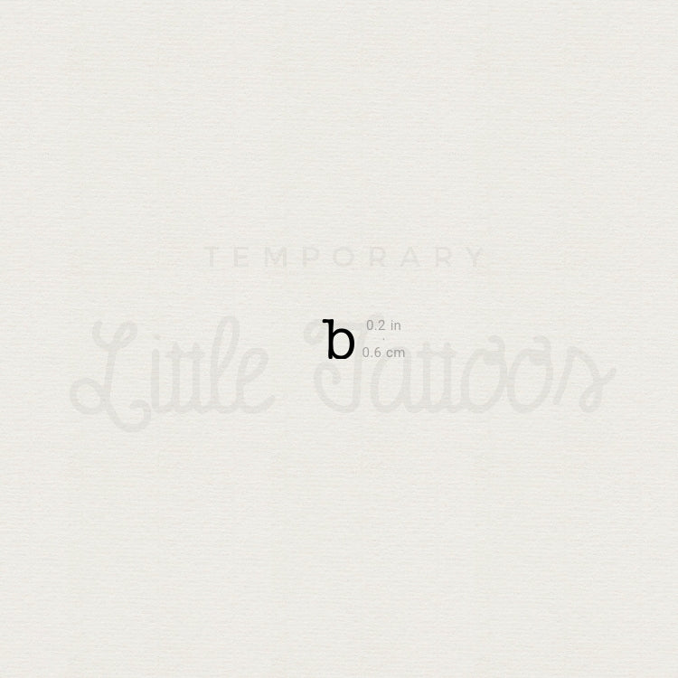 B Lowercase Typewriter Letter Temporary Tattoo - Set of 3