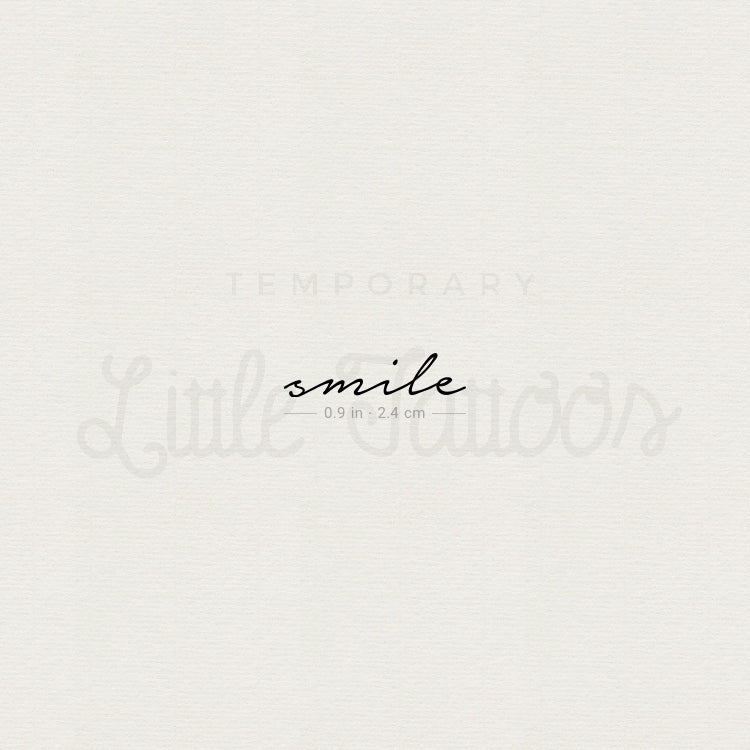 'Smile' Temporary Tattoo - Set of 3
