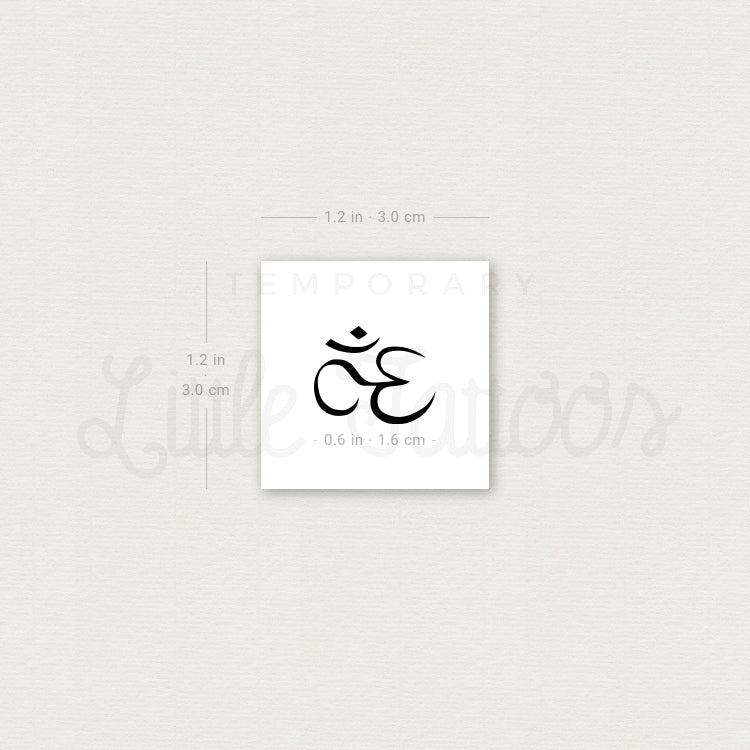 Fine Line Om Temporary Tattoo - Set of 3