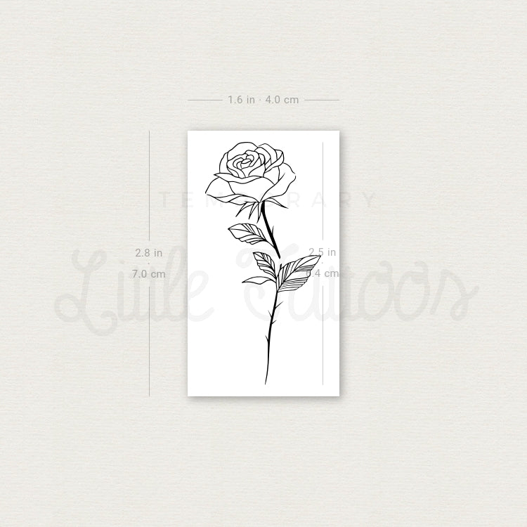 Rose Temporary Tattoo by 1991.ink - Set of 3