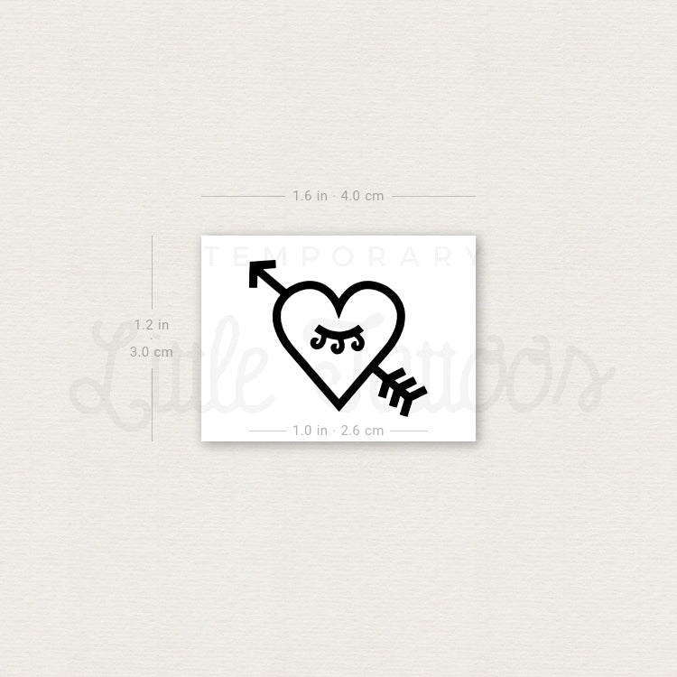 Tatuaje temporal de corazón y flecha de 1991.ink (juego de 3)