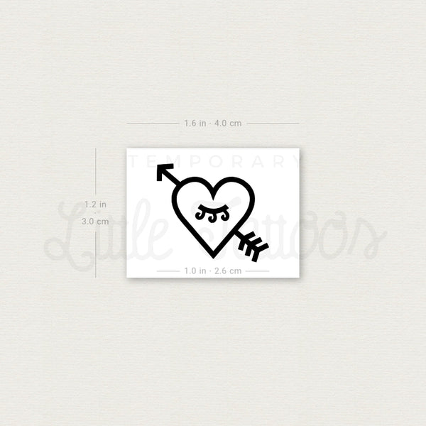 Heart and Arrow Temporary Tattoo by 1991.ink - Set of 3