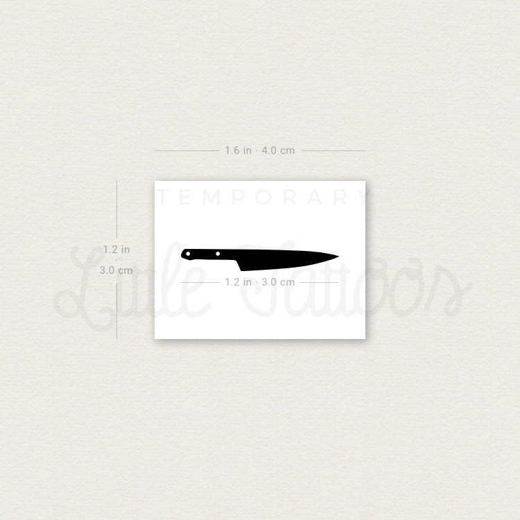 Black Knife Temporary Tattoo - Set of 3