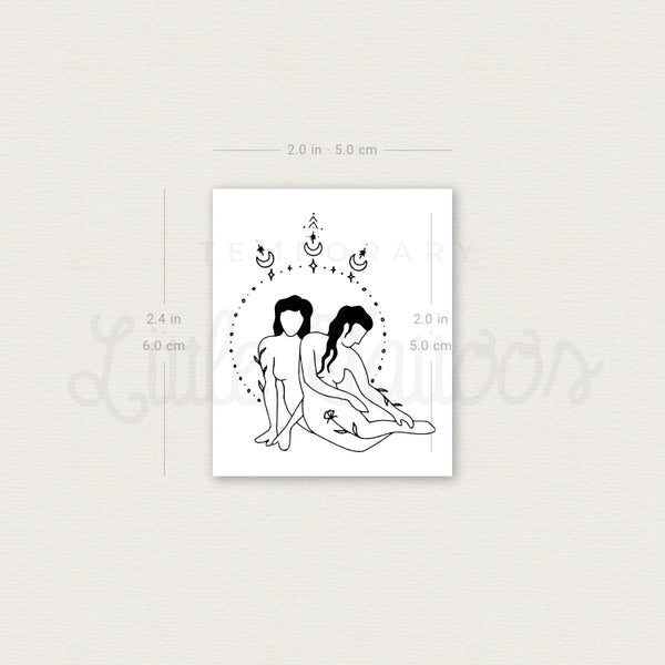 Two Women Temporary Tattoo by Tukoi - Set of 3