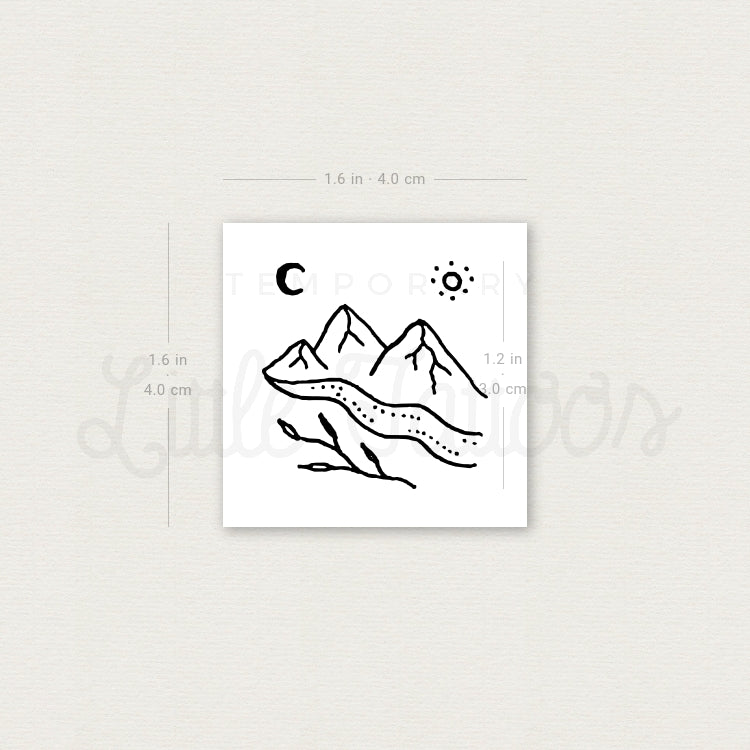 Mountain River Temporary Tattoo by Tukoi - Set of 3