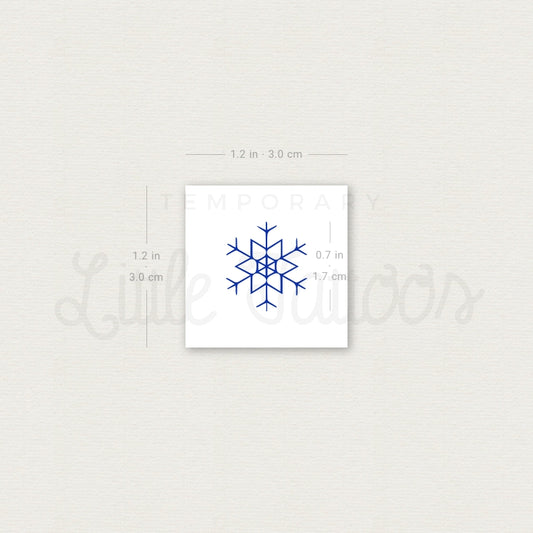 Blue Snowflake Temporary Tattoo - Set of 3