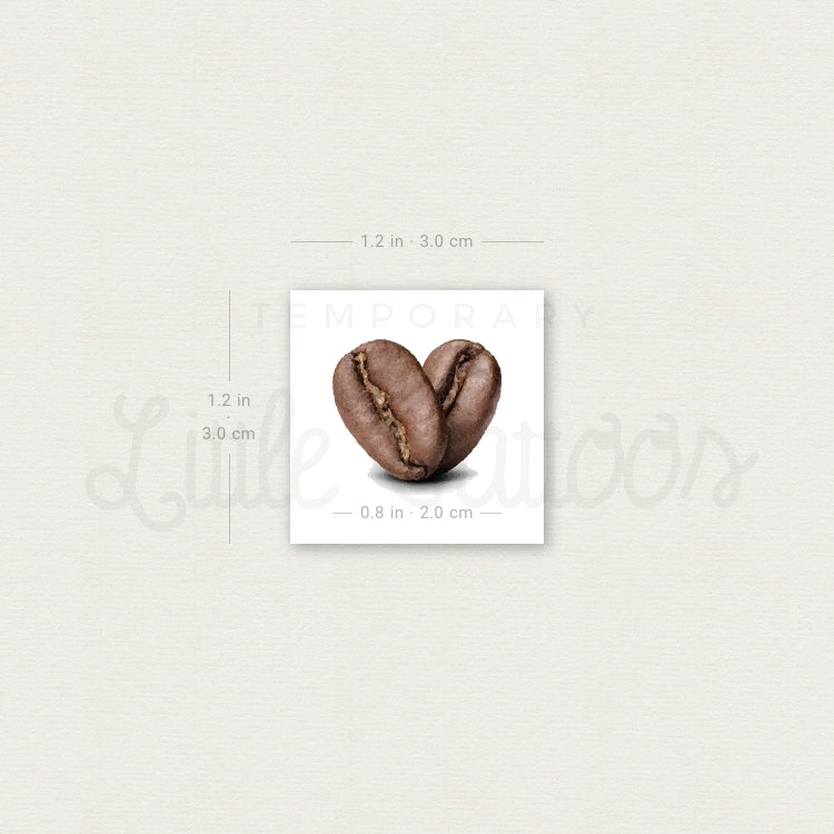 Coffee Beans Temporary Tattoo - Set of 3
