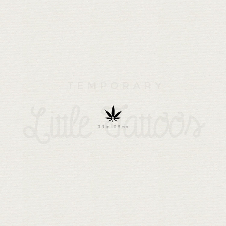 Small Marijuana Leaf Temporary Tattoo - Set of 3