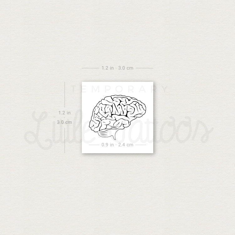Brain Temporary Tattoo - Set of 3