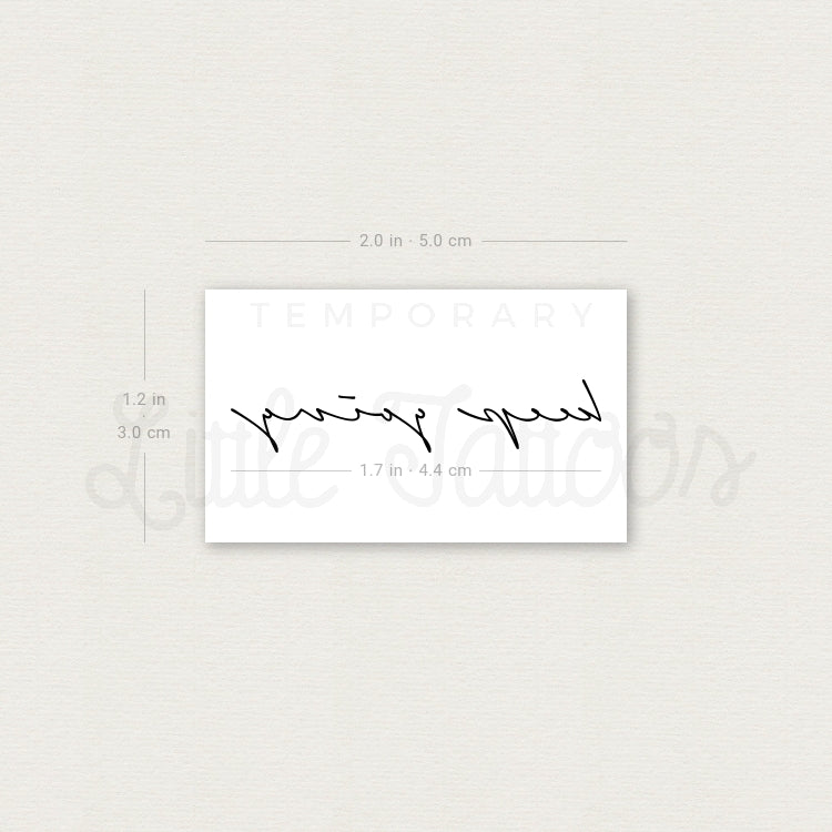 Handwritten Font Keep Going Temporary Tattoo - Set of 3
