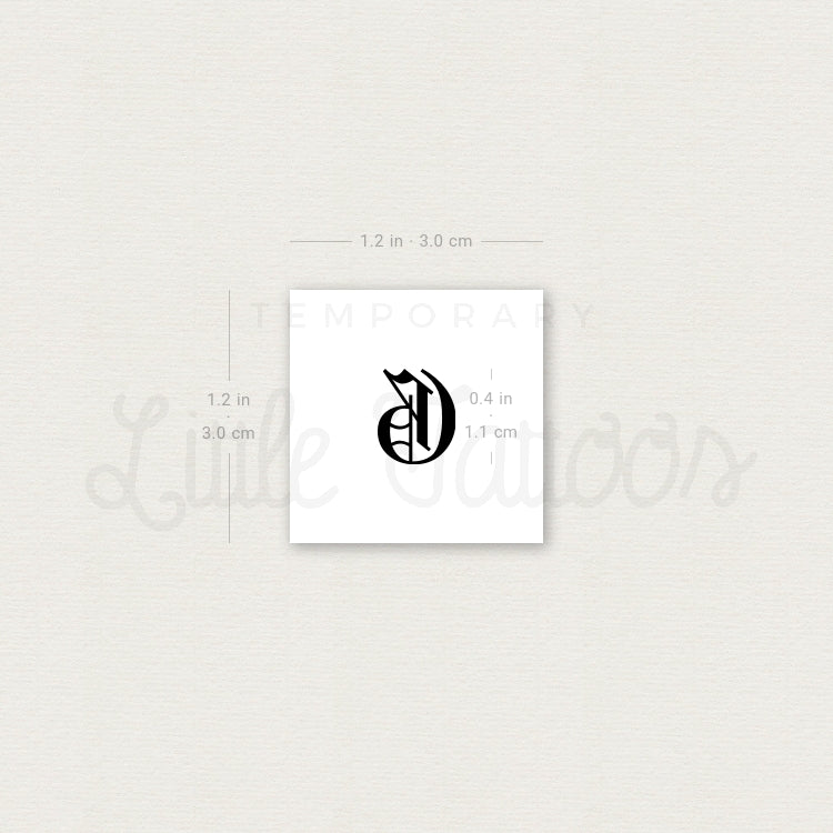 Gothic G Letter Temporary Tattoo - Set of 3