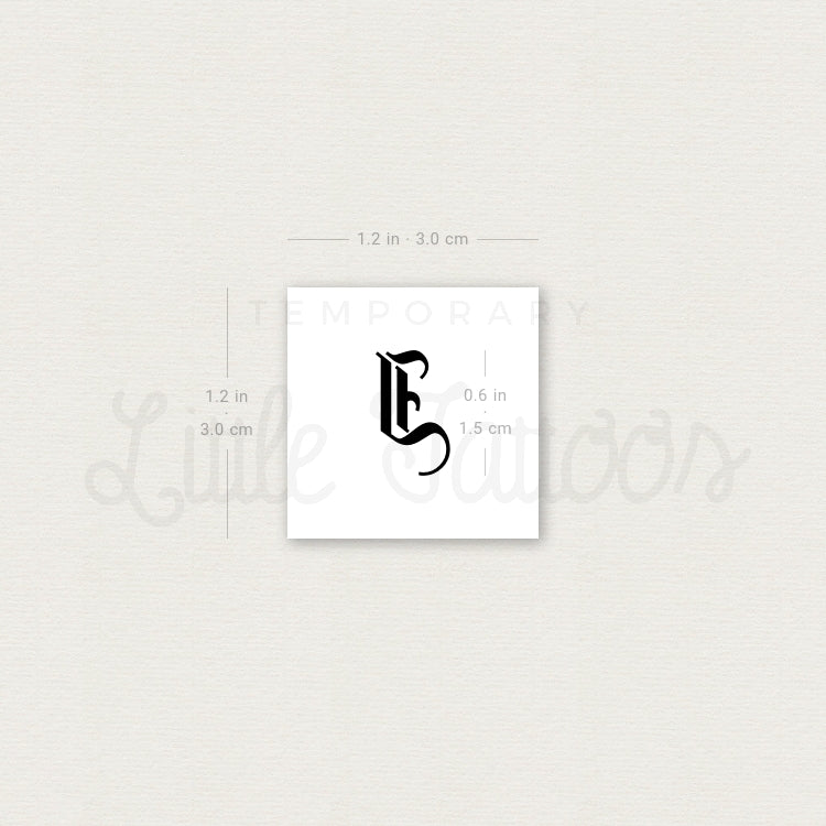 Gothic I Letter Temporary Tattoo - Set of 3