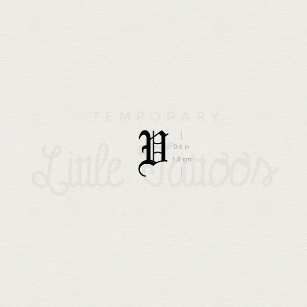 Gothic V Letter Temporary Tattoo - Set of 3