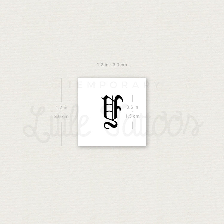 Gothic Y Letter Temporary Tattoo - Set of 3