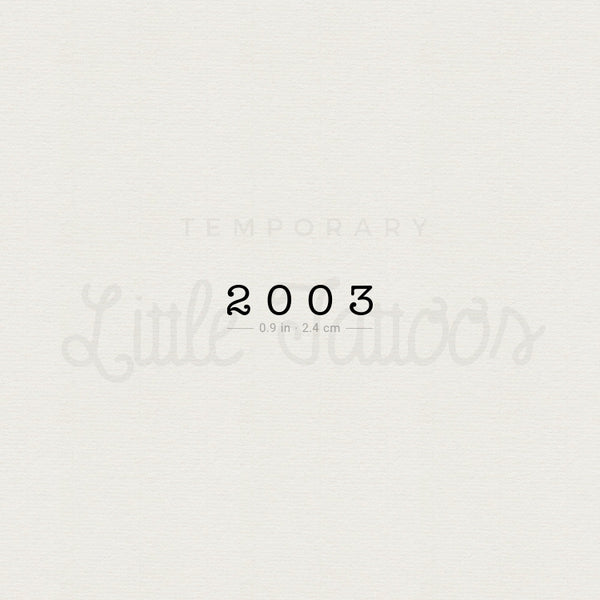 2003 Birth Year Temporary Tattoo - Set of 3